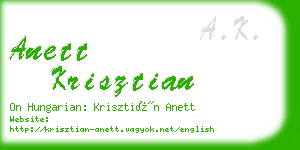 anett krisztian business card